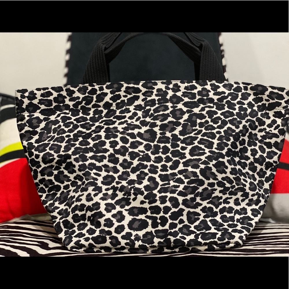 Herve Chapelier Leopard Print Tote Bag/Medium